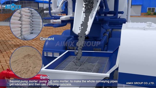 Бетононасос прицепной - AIMIX смотреть онлайн