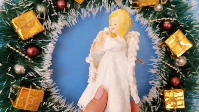 Ватная игрушка "Ангел-хранитель" - отличный подарок на день рождения, крестины, именины, Новый год. смотреть онлайн