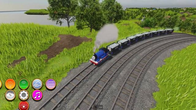 the blue train number 91 dives into the river - sodor island - thomas and friends - roblox смотреть онлайн