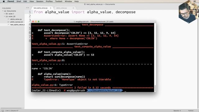 Live coding: Euler project problem #22 using TDD in Python (part 1) смотреть онлайн