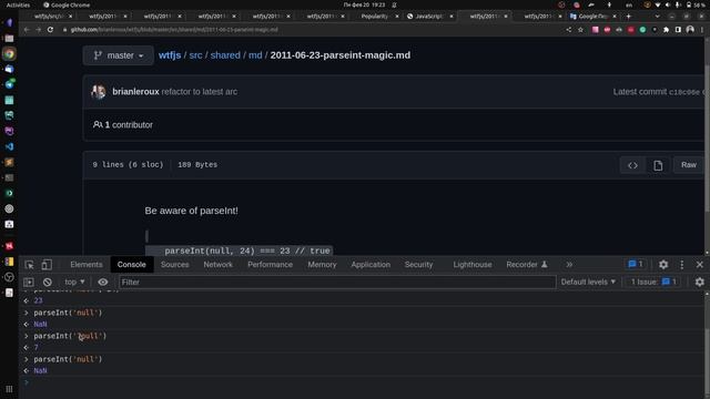 Этот странный JavaScript #51. parseInt(null) смотреть онлайн