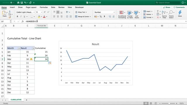 Create a cumulative total chart in Excel смотреть онлайн
