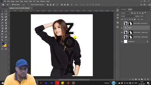 Text masking effect in adobe photoshop 2021 | How to make text masking effect | Telugu tutorial смотреть онлайн