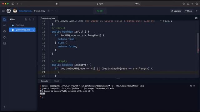 003 Create, isFull, isEmpty and enQueue methods using Linear Queue Array смотреть онлайн