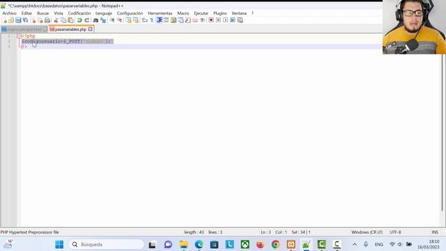 Pasar Datos de un Formulario HTML a otra Página PHP con el Método $_POST | TUTORIAL 4 смотреть онлайн