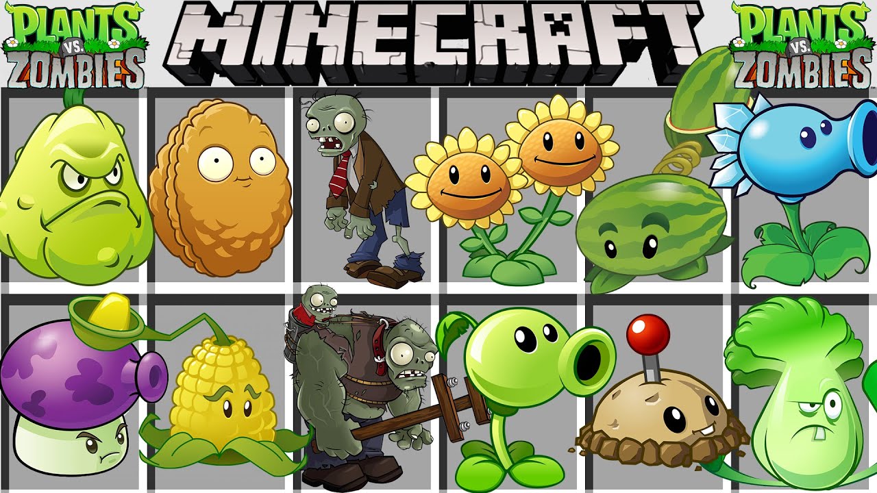 Мод на РАСТЕНИЯ против ЗОМБИ в майнкрафт! PLANTS VS ZOMBIES MINECRAFT смотреть онлайн