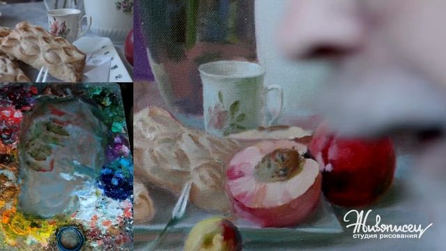 Рисуем орнамент на чашке. Картина маслом #мк_студияживописец смотреть онлайн
