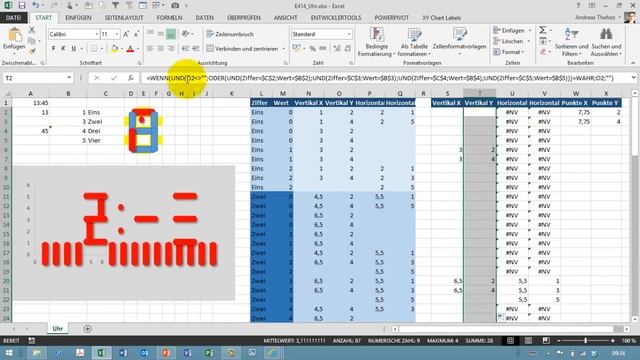 Excel # 415 - Digitaluhr aus XY Diagramm - Teil 2 смотреть онлайн