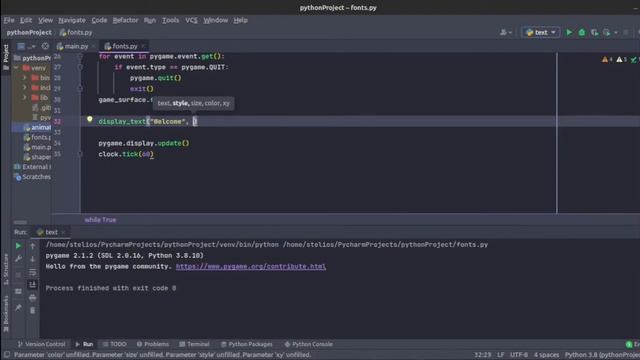 Pygame Writing Text on Screen смотреть онлайн