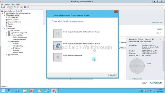 How to Create Import Active Directory Group Structure in Kaspersky Security Center - Step by Step смотреть онлайн