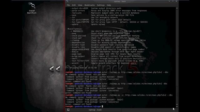 5-) Backtrack 5 ile SQL Injection ( sqlmap ) Kullanımı смотреть онлайн