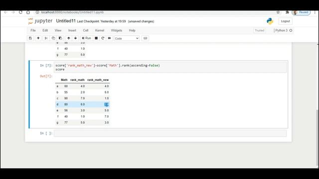How to RANK data in PYTHON PANDAS | HINDI TUTORIAL смотреть онлайн