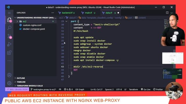 Infrastructure Code for Public AWS EC2 Instance with NGINX web proxy in Docker смотреть онлайн