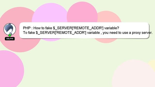PHP : How to fake $_SERVER['REMOTE_ADDR'] variable? смотреть онлайн