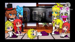 Реакция персонажей SaikoNoSutoka и FNIA на Обзор FiveNightsАtFreddy's 1/2 от Сумачкена
