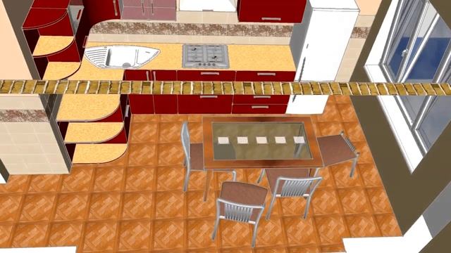 квартира 70м2, проект в SketchUp смотреть онлайн