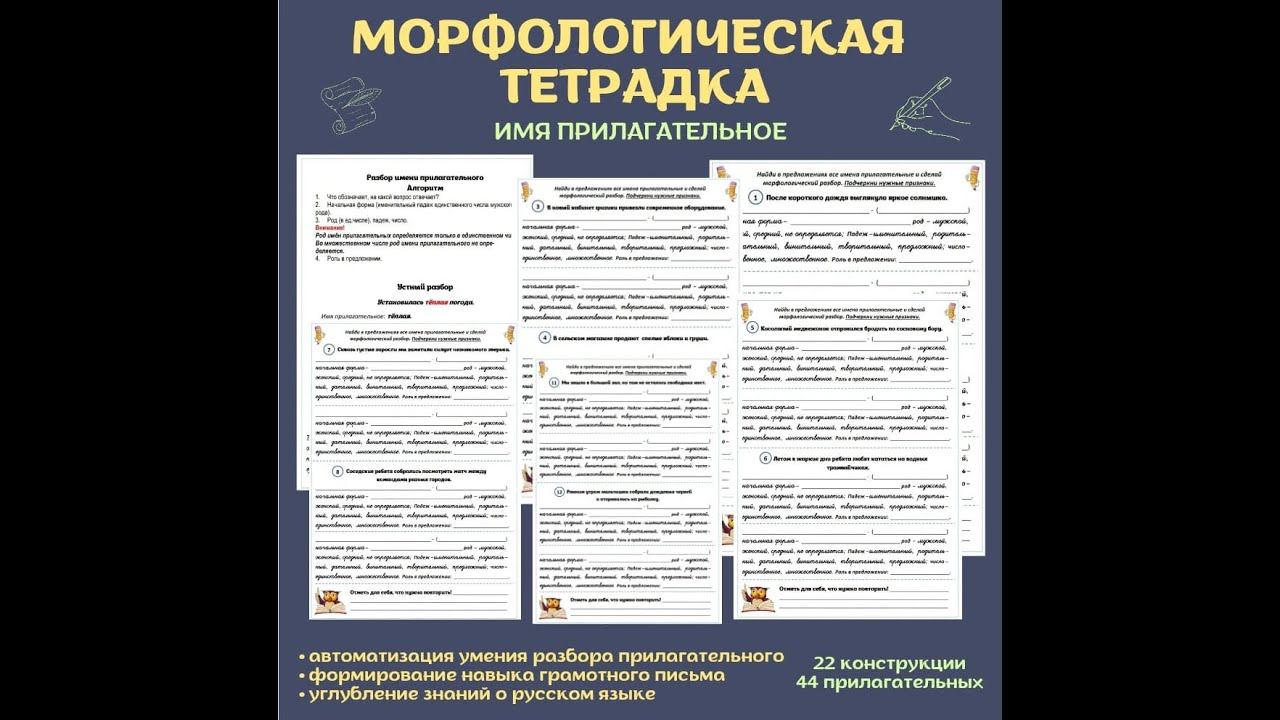 Морфологическая тетрадка. Имя прилагательное. смотреть онлайн