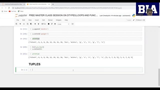 Masterclass Session on "Basics of Python" | Data Types, Loops | Become a Data Scientist with BIA смотреть онлайн