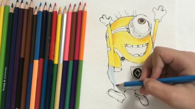 Как нарисовать миньона карандашами? How to draw a minion with pencils? смотреть онлайн