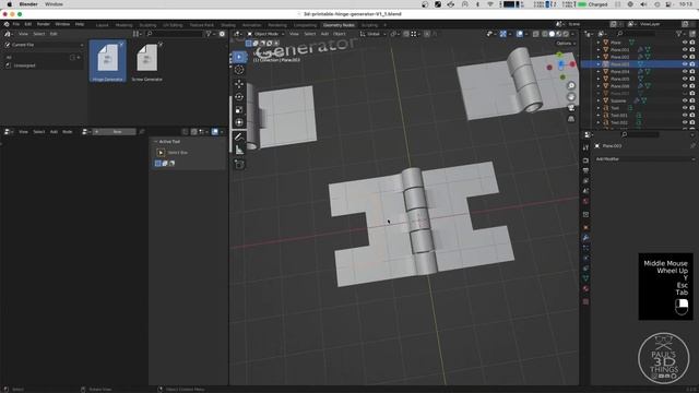 3D Printable Hinge Generator with Blender Geometry Nodes смотреть онлайн