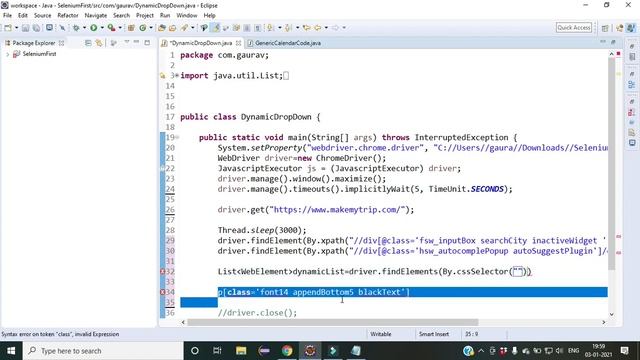 How to handle Dynamic dropdown in a Generic way Selenium Automation Testing Lecture-33 смотреть онлайн