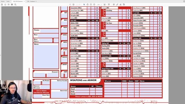 Cyberpunk Red Character Creation Beginners Guide Episode 1: Character Sheet