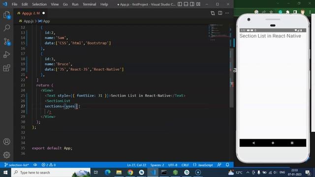React Native tutorial #18 Section List with example смотреть онлайн