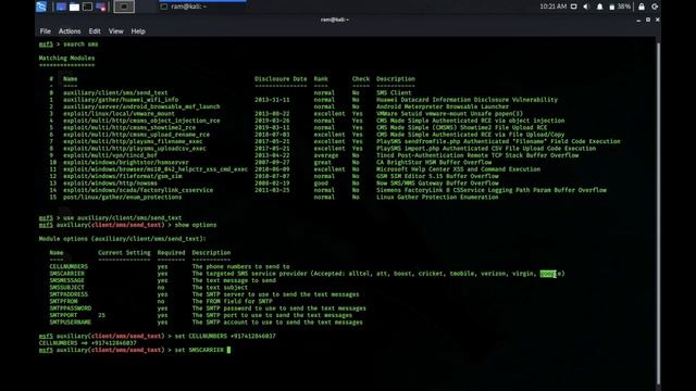 SMS Spoofing Metasploit Kali Linux 2020 смотреть онлайн