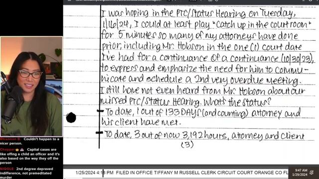 Sarah Boone attempts to write her own motion for her lawyer..unhappy with 7th attorney смотреть онлайн