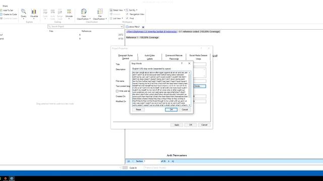 Menambah Stop Words melalui project properties Nvivo 12 смотреть онлайн