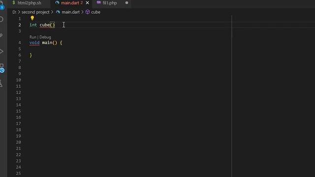 dart program to find cube of any number using function. смотреть онлайн