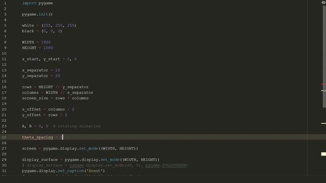 Python/Pygame 3D ASCII Spinning Donut Tutorial смотреть онлайн