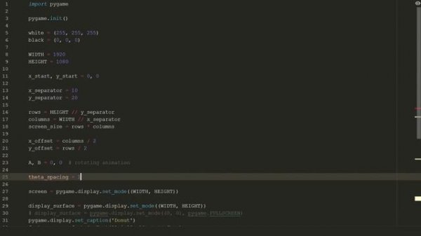 Python/Pygame 3D ASCII Spinning Donut Tutorial