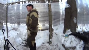 [Укрытие] Балаган из стрейч-пленки. Ночевка зимой