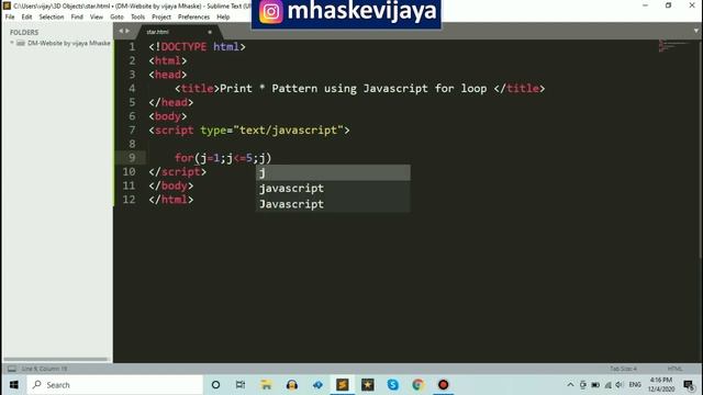 Print Star Pattern in JavaScript. смотреть онлайн