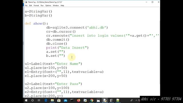 Database connectivity in python through Sqlite in hindi part 7 смотреть онлайн