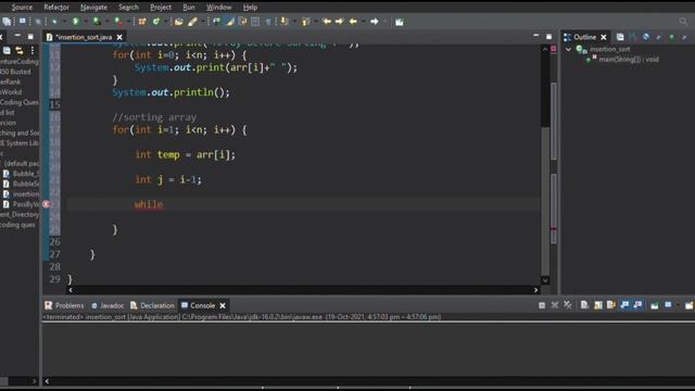 Insertion Sort in Java (Latest) смотреть онлайн