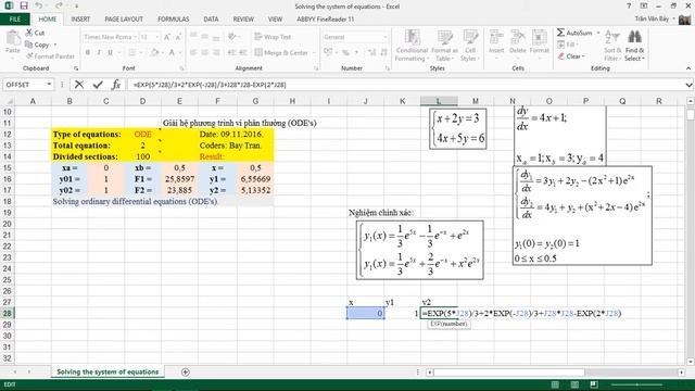 Solving the system of equations using VBA in Microsoft Excel смотреть онлайн