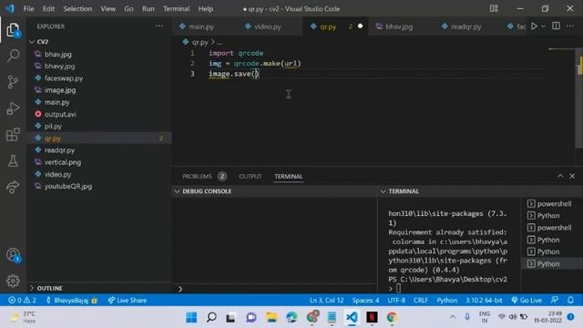 How to generate QR code using python | Python tutorial смотреть онлайн