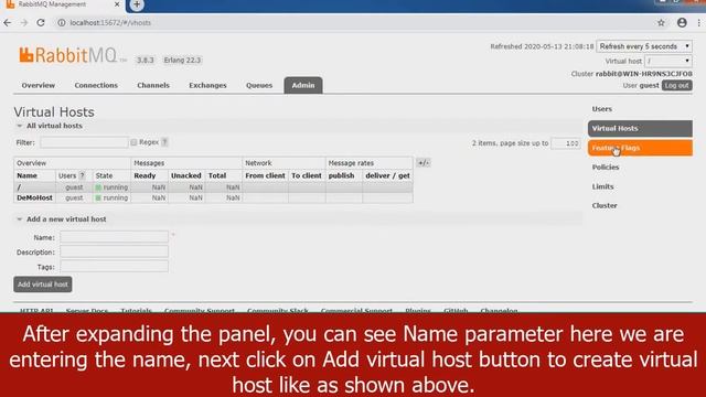 RabbitMQ Create Virtual host смотреть онлайн