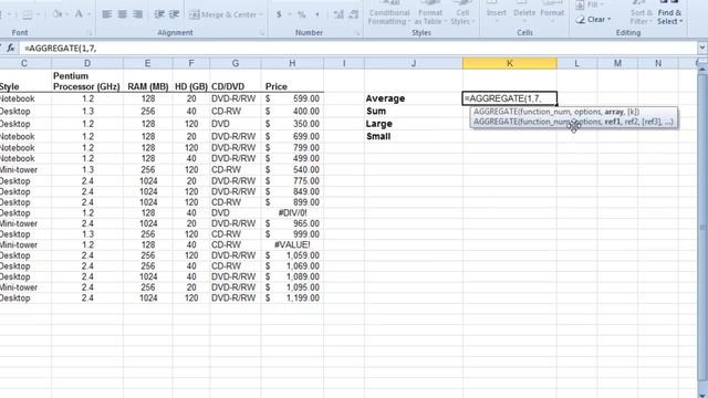 The Aggregate Function in Excel 2010 смотреть онлайн