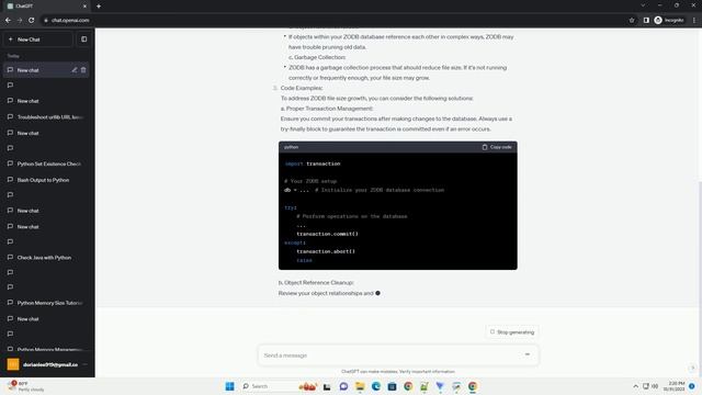 Python ZODB file size growing not updating смотреть онлайн