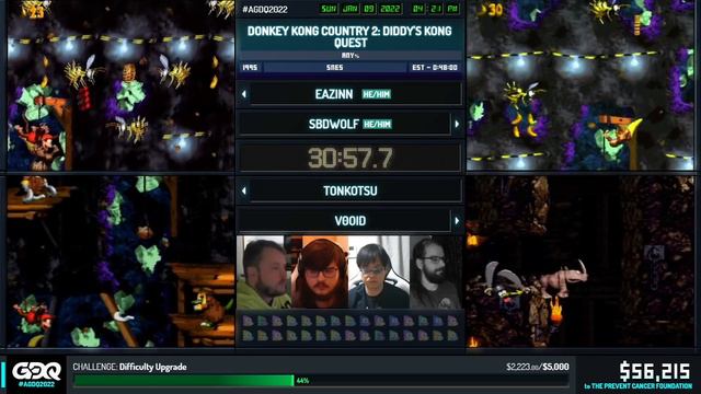 Donkey Kong Country 2 by Tonkotsu, SBDWolf, V0oid and Eazinn in 41:00 - AGDQ 2022 Online смотреть онлайн