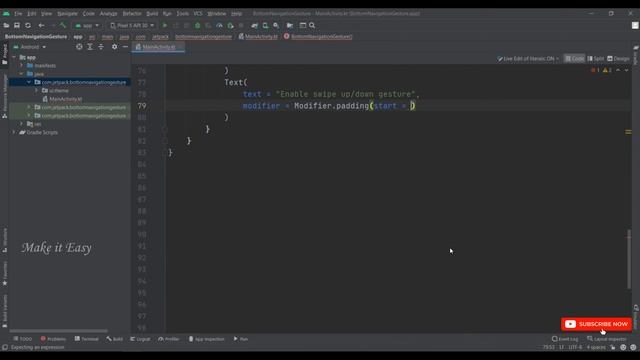 How to use Bottom Navigation Gesture in Jetpack Compose | Android | Kotlin | Make it Easy смотреть онлайн