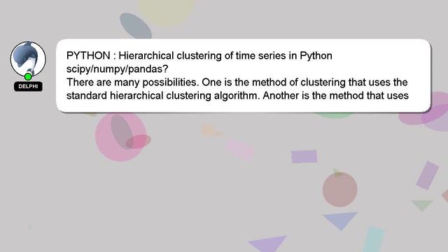 PYTHON : Hierarchical clustering of time series in Python scipy/numpy/pandas? смотреть онлайн