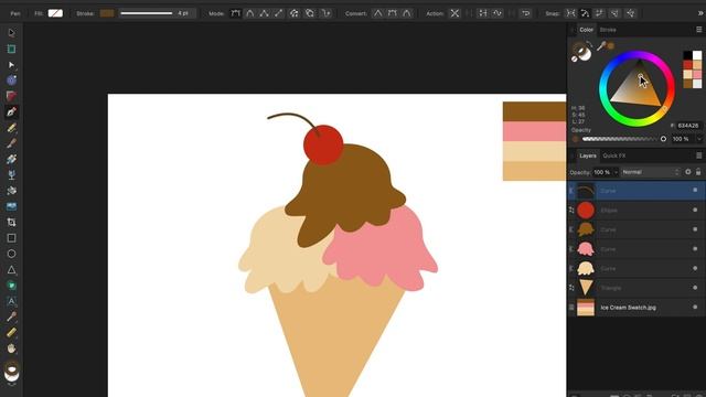 How to Make Cute Ice Cream in Affinity Designer! смотреть онлайн