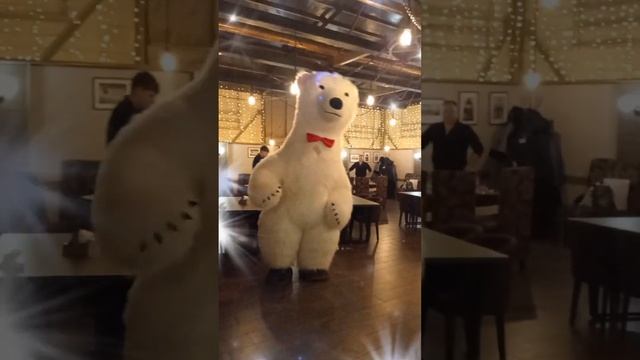 поздравление от белого мишки в Оренбурге. 27.01.23. День рождения у папы и сына в один день. смотреть онлайн