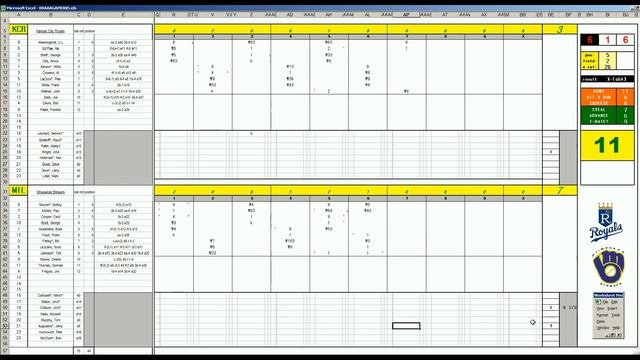 Strat-O-Matic Baseball EXCEL Fall League Game 434 Royals at Brewers смотреть онлайн