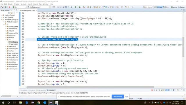 GridBagLayout -JAVA смотреть онлайн