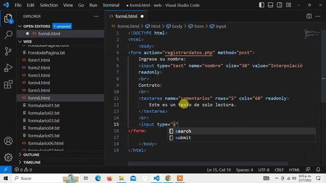 Curso de HTML Desde Cero Formularios Tipo Text Textarea Readonly смотреть онлайн
